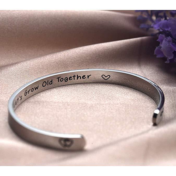 LParkin Let's Grow Old Together Bracelet Wife's Gift Jewelry Gift for Her Him Anniversary Wedding Gift