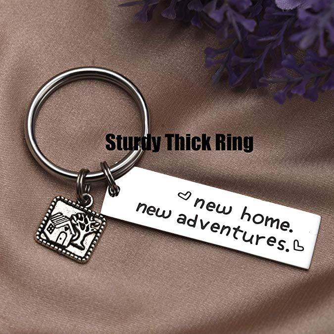 LParkin New Home New Adventures Keychain Housewarming Gift New Home Gift House Keys Keyring Moving in Together First Home Funny Housewarming