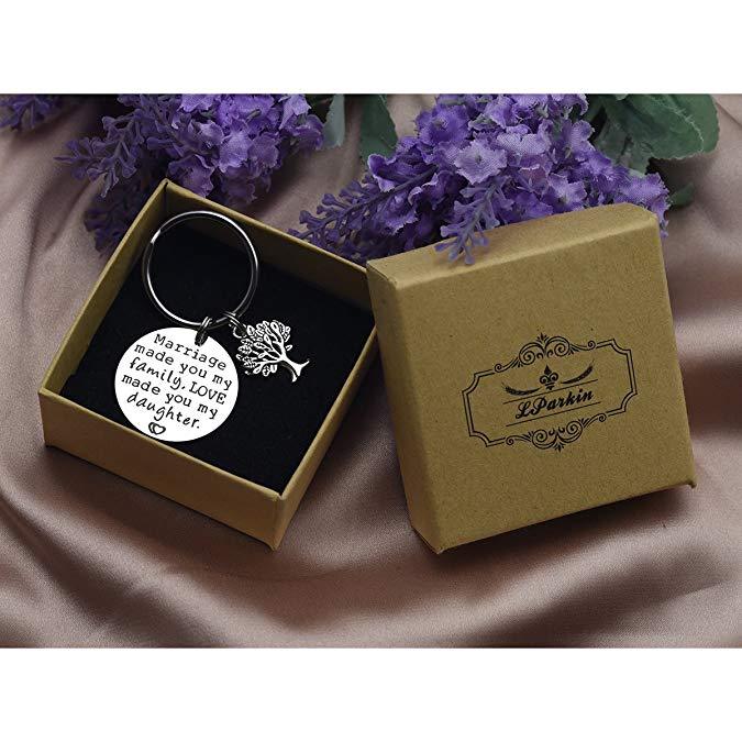 LParkin Step Daughter Gift Marriage Made You My Family Love Made You My Daughter Keychain