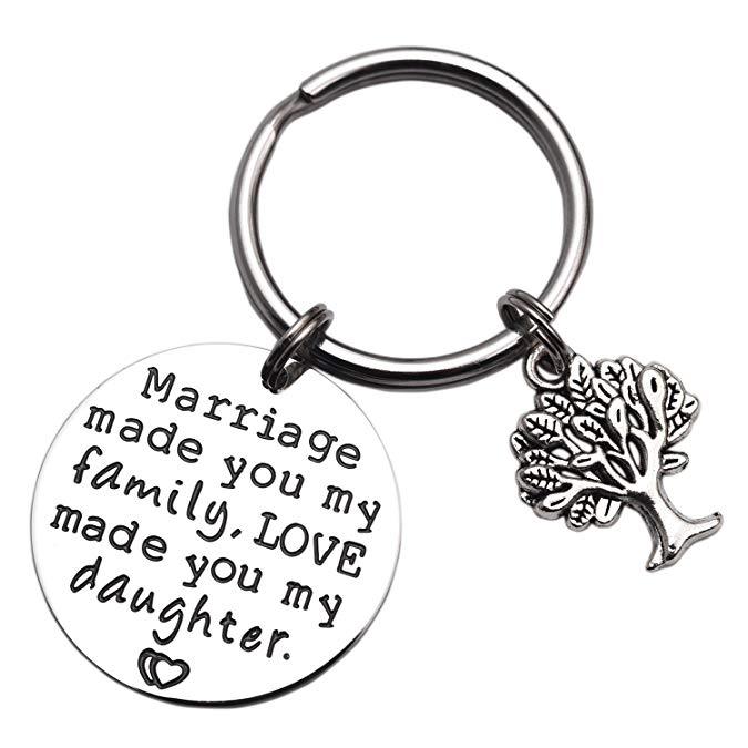 LParkin Step Daughter Gift Marriage Made You My Family Love Made You My Daughter Keychain