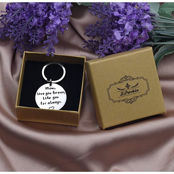 LParkin Gifts for Mom Keychain Mom Birthday Gifts I Love You Forever I Like You for Always Mothers Keychain Mom Keychain