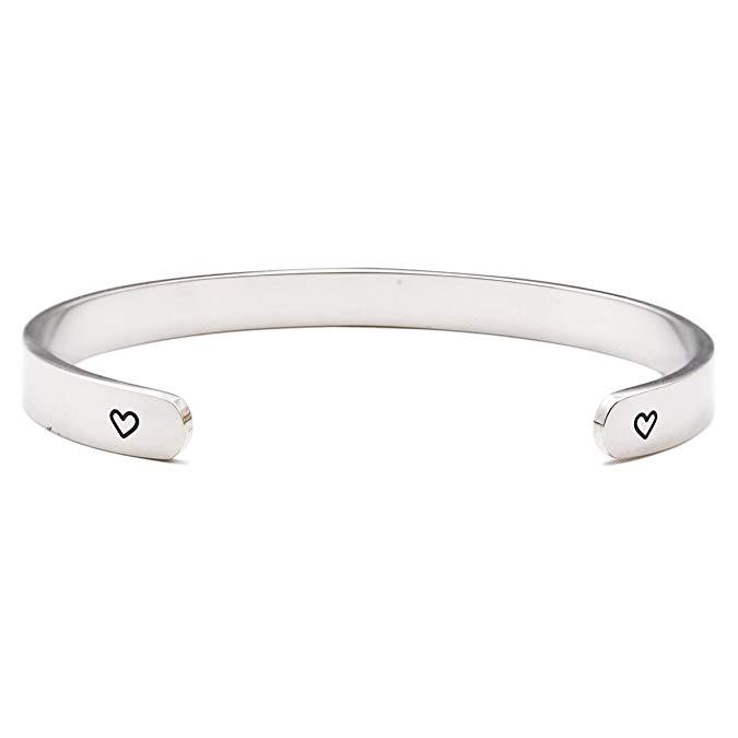 LParkin When They Go Low We Go High Stainless Steel Cuff Bracelet