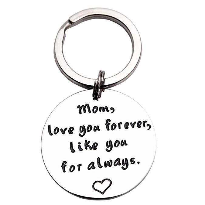 LParkin Gifts for Mom Keychain Mom Birthday Gifts I Love You Forever I Like You for Always Mothers Keychain Mom Keychain