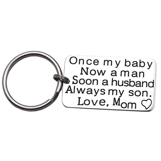 LParkin Wedding Day Gift from Mom Once My Baby Now A Husband Always my Son Keychain