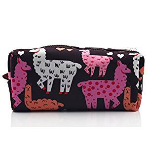 Llama Pencil Case Students Large Capacity Canvas Pen Bag Pouch Stationary Case Makeup Cosmetic Bag