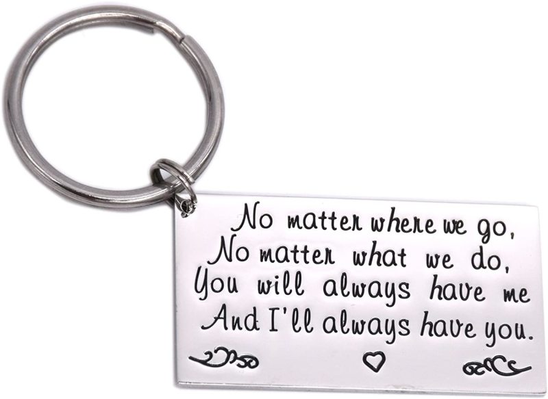 LParkin Long Distance Friendship Gift Keychain Stainless Steel - No Matter Where We Go...