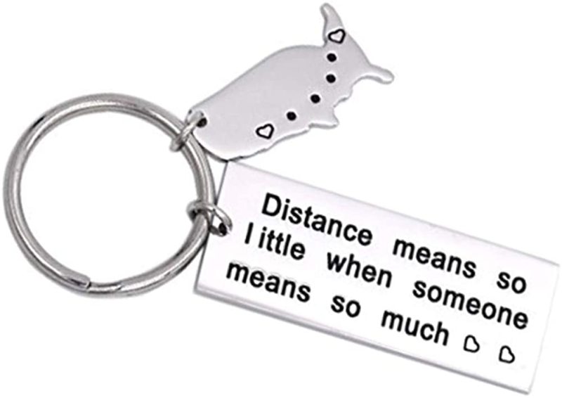 LParkin Best Friend Keychain Distance Means So Little When Someone Means So Much Long Distance Relationship Gifts Keychain