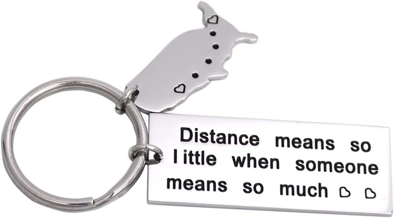 LParkin Best Friend Keychain Distance Means So Little When Someone Means So Much Long Distance Relationship Gifts Keychain