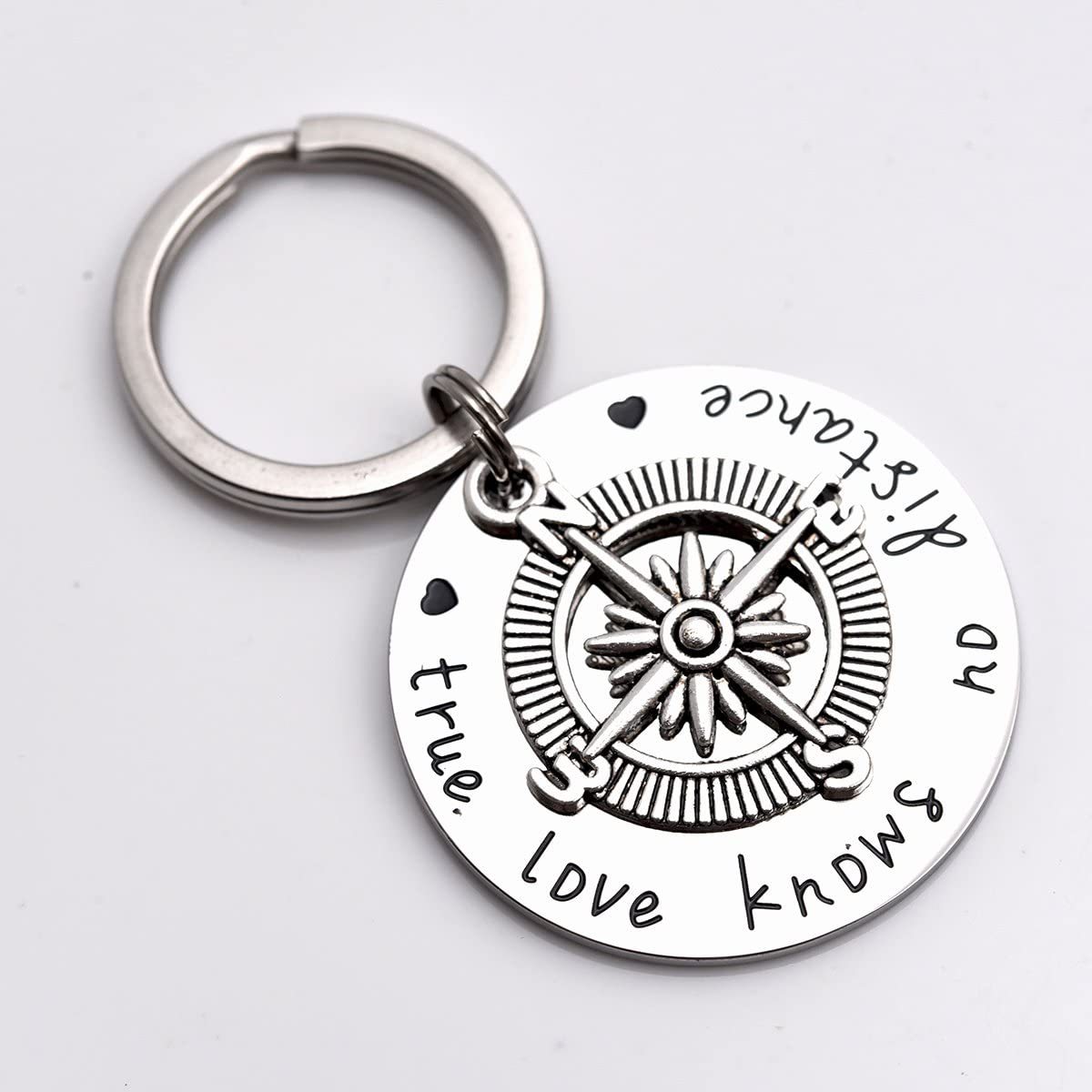 LParkin Going Away Gifts for Friends Best Friend Keychain Boyfriend Girlfriend Keychain Long Distance Relationship Gifts True Love Knows No Distance C