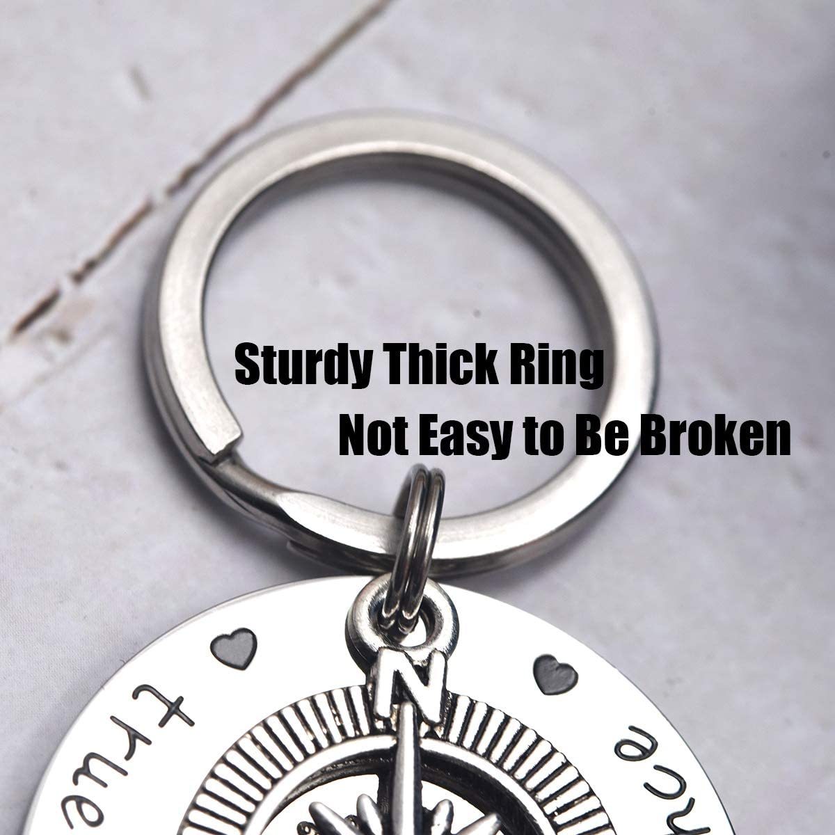 LParkin Going Away Gifts for Friends Best Friend Keychain Boyfriend Girlfriend Keychain Long Distance Relationship Gifts True Love Knows No Distance C
