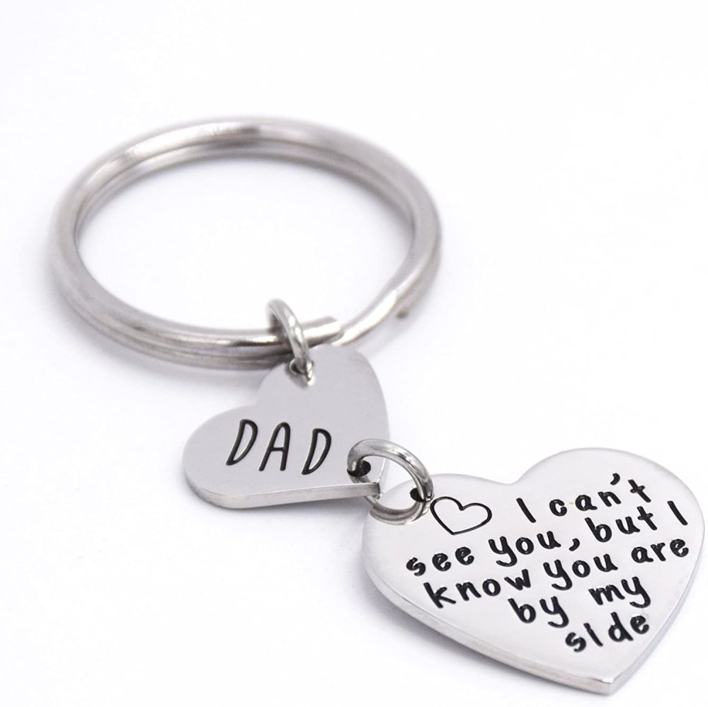 LParkin Memorial Dad Jewelry Gift Keychain in Memory of Dad Wedding Gifts Memorial Jewelry for Daughter
