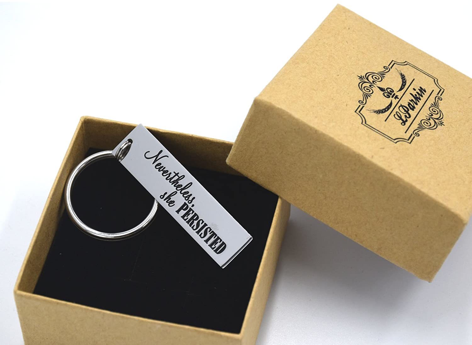 LParkin Nevertheless She Persisted Feminism Feminist Pantsuit Nation Solidarity Unity Political Affirmation Keychain
