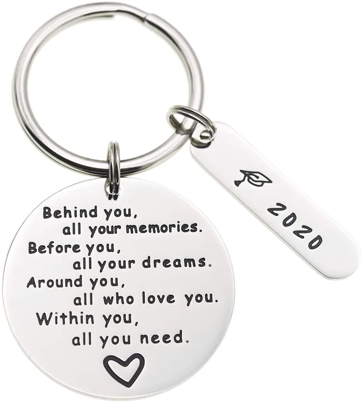 LParkin College Graduation Gifts for Her 2020 Behind You All Your Memories GraduInspirational Graduates Key Chains Inspirational Gifts for Womena