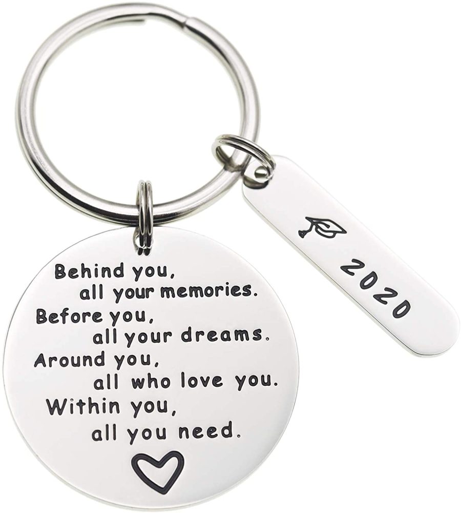 LParkin College Graduation Gifts for Her 2020 Behind You All Your Memories GraduInspirational Graduates Key Chains Inspirational Gifts for Womena