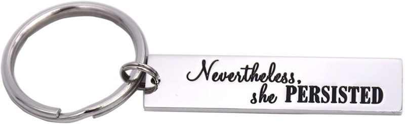 LParkin Nevertheless She Persisted Feminism Feminist Pantsuit Nation Solidarity Unity Political Affirmation Keychain