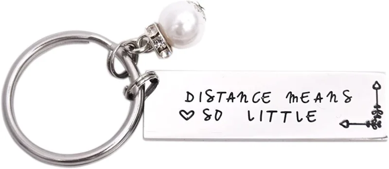 LParkin Long Distance Friendship Gifts Distance Means So Little When Friendship Means So Much Keychain Set Long Distance Best Friend Keychain Set of 2