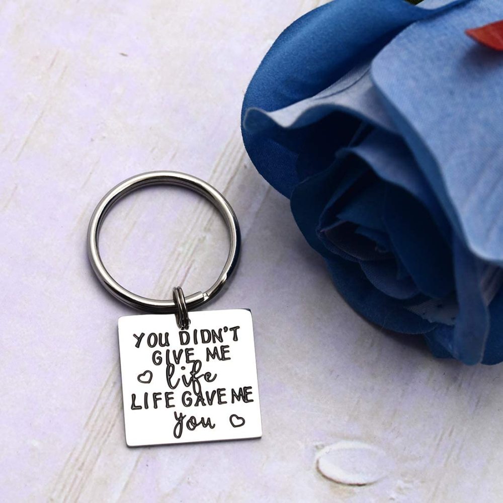 LParkin You Didn’t Give Me Life Life Gave Me You Bonus Mom Gift Step Mother Keychain Step Mom Gift Step Mother of The Bride
