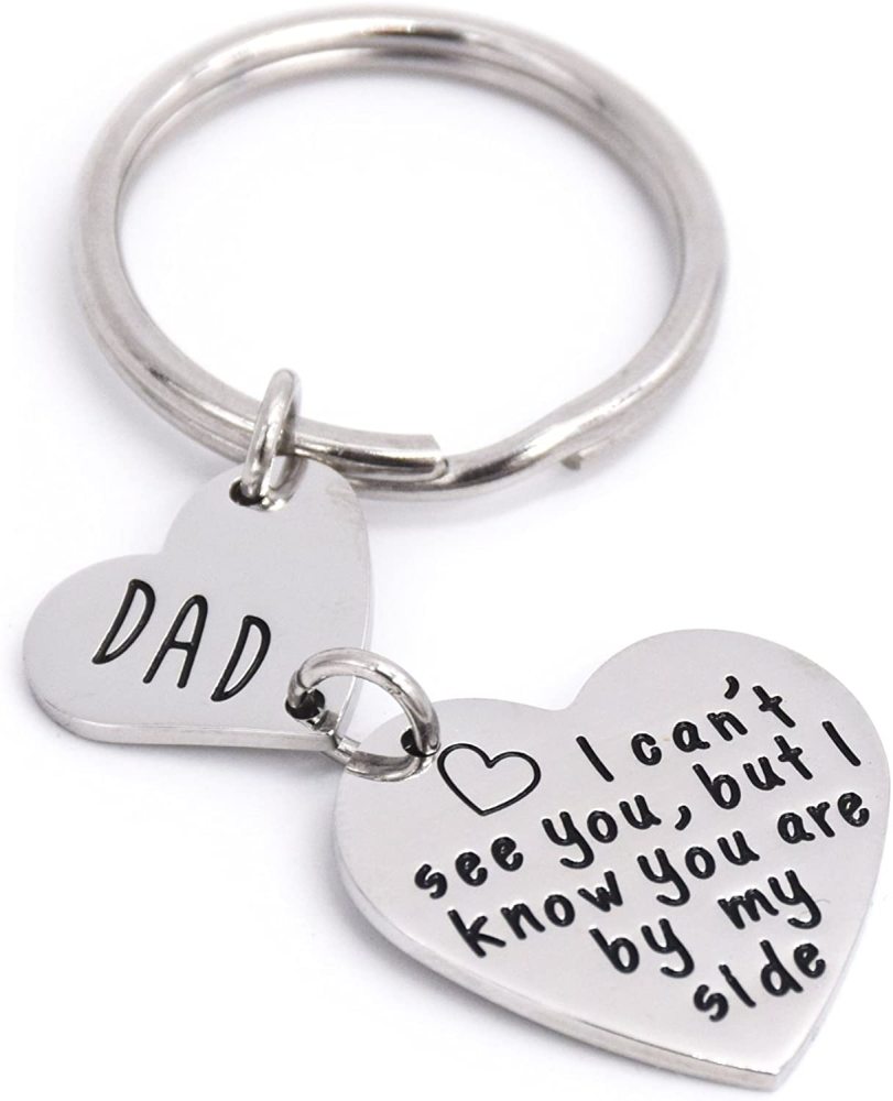 LParkin Memorial Dad Jewelry Gift Keychain in Memory of Dad Wedding Gifts Memorial Jewelry for Daughter