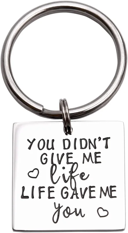 LParkin You Didn’t Give Me Life Life Gave Me You Bonus Mom Gift Step Mother Keychain Step Mom Gift Step Mother of The Bride