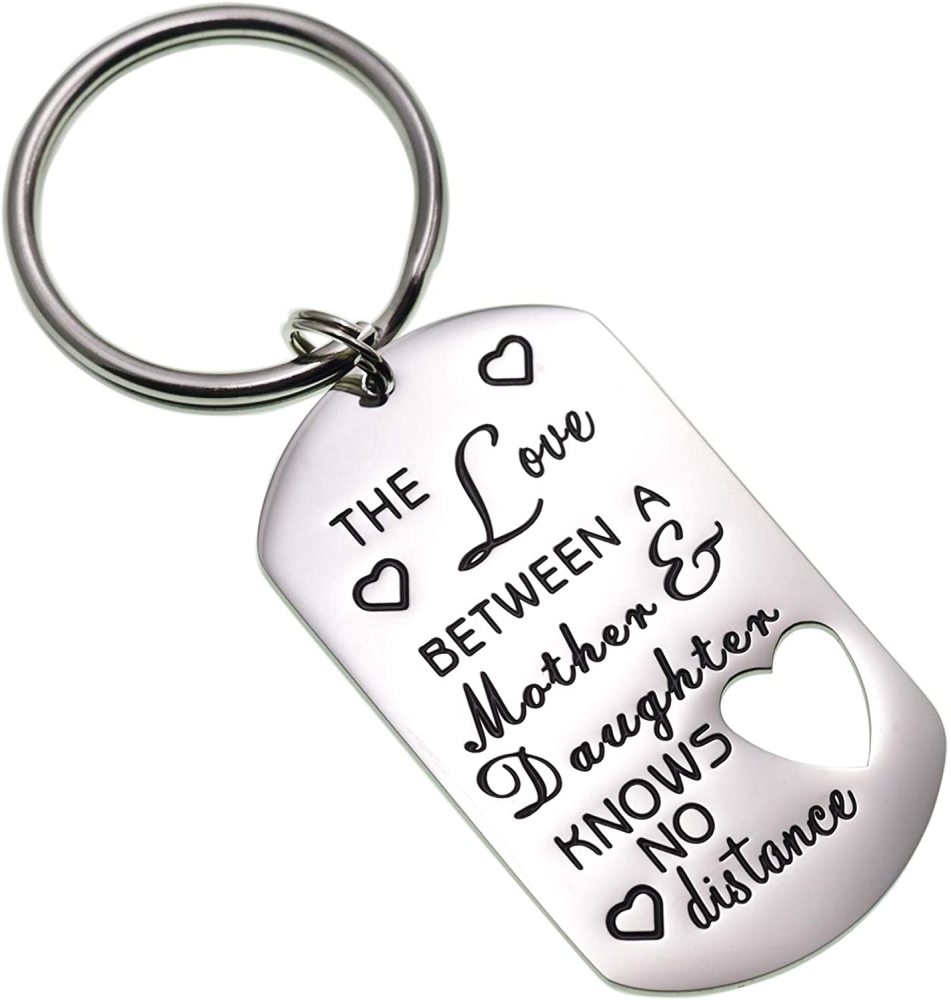 LParkin The Love Between A Mother & Daughter Knows No Distance Key Chain Dog Tag Keychain