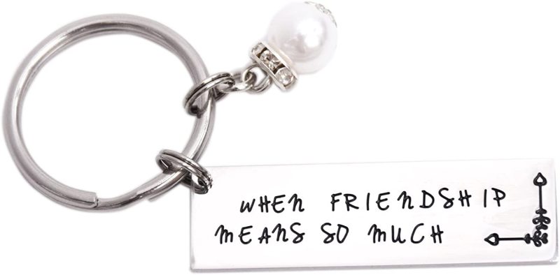 LParkin Long Distance Friendship Gifts Distance Means So Little When Friendship Means So Much Keychain Set Long Distance Best Friend Keychain Set of 2