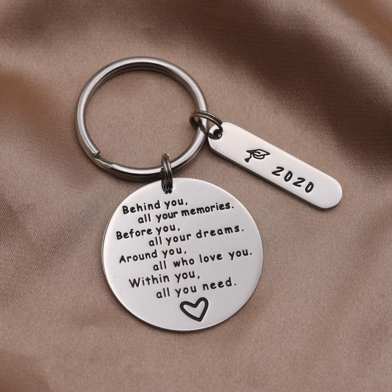 LParkin College Graduation Gifts for Her 2020 Behind You All Your Memories GraduInspirational Graduates Key Chains Inspirational Gifts for Womena