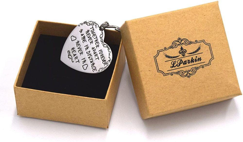 LParkin Long Distance Relationship Jewelry Gifts Keychain - Together Forever Never Apart Maybe in Distance Never in Heart