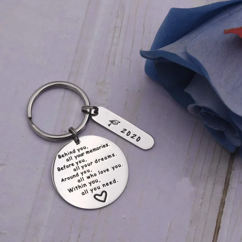 LParkin College Graduation Gifts for Her 2020 Behind You All Your Memories GraduInspirational Graduates Key Chains Inspirational Gifts for Womena