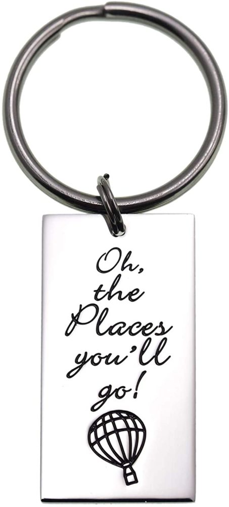 LParkin 2020 College Graduation Gifts Oh The Places You'll Go Bracelet Jewelry Best Friend Bracelets Necklace Keychain Stainless Steel Jewelry for Wom