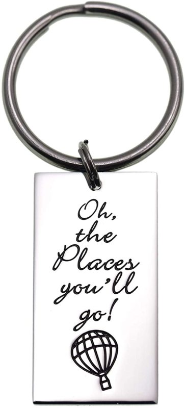 LParkin 2020 College Graduation Gifts Oh The Places You'll Go Bracelet Jewelry Best Friend Bracelets Necklace Keychain Stainless Steel Jewelry for Wom