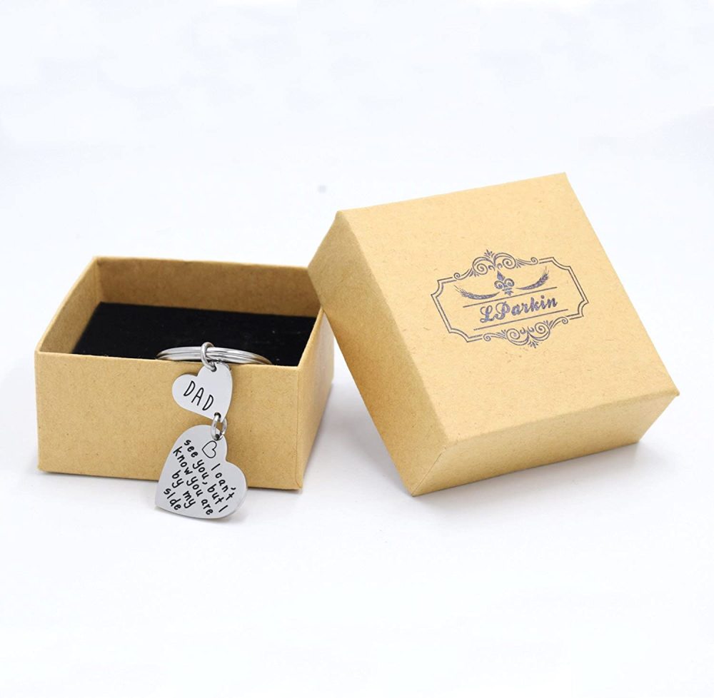 LParkin Memorial Dad Jewelry Gift Keychain in Memory of Dad Wedding Gifts Memorial Jewelry for Daughter