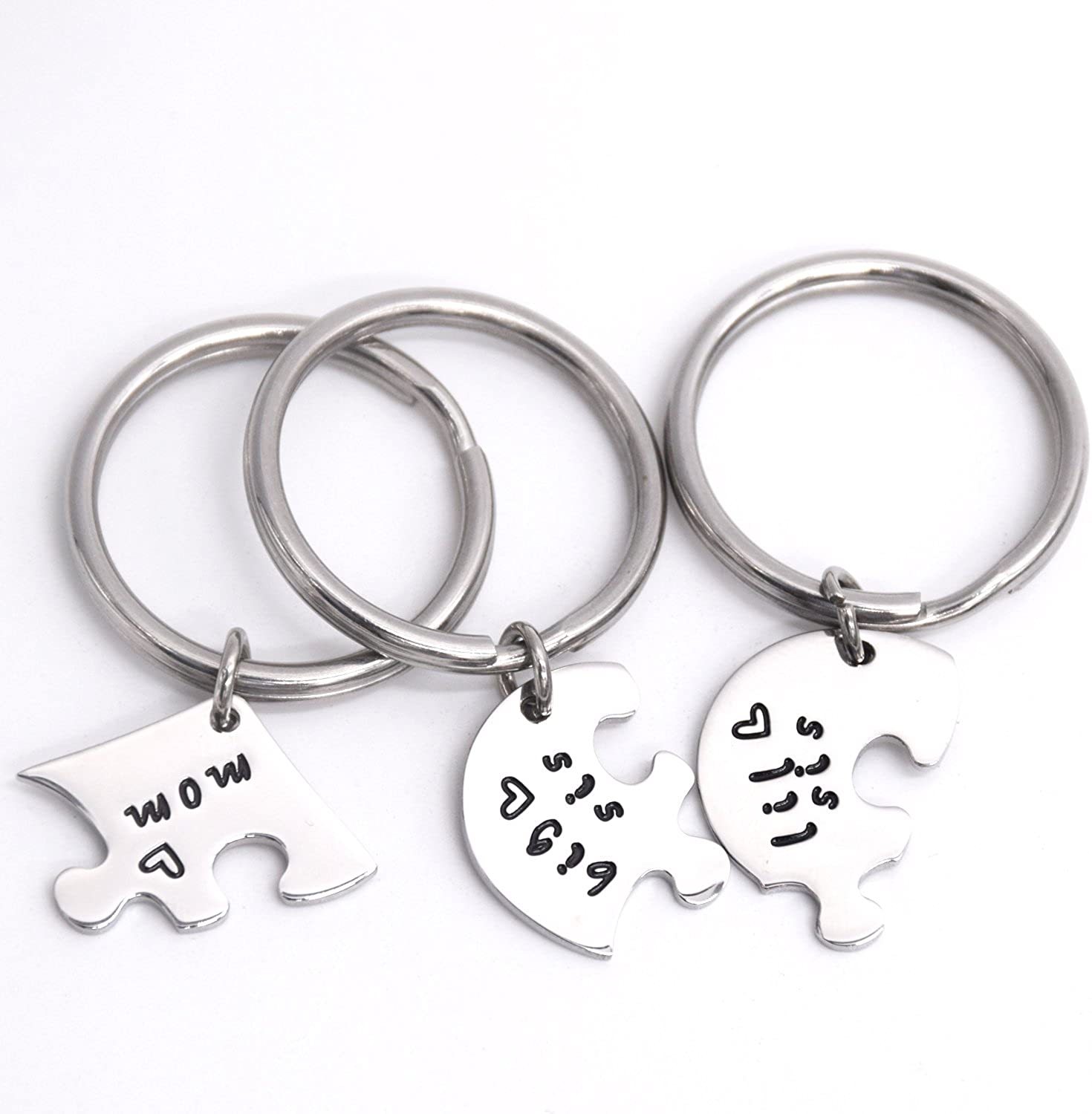 LParkin Mother Daughter Keychain Gifts Jewelry Mom Big Sis Little Sis Keychain Sisters Gift Stainless Steel Sisters Mom Keyrings