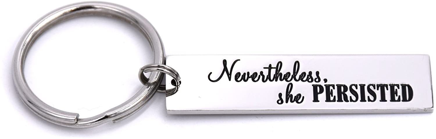 LParkin Nevertheless She Persisted Feminism Feminist Pantsuit Nation Solidarity Unity Political Affirmation Keychain