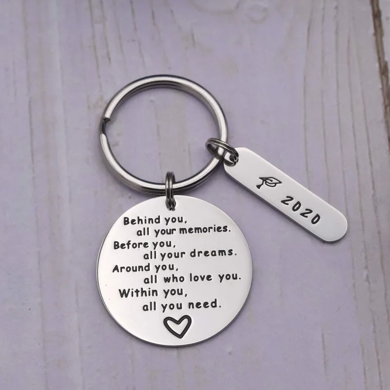 LParkin College Graduation Gifts for Her 2020 Behind You All Your Memories GraduInspirational Graduates Key Chains Inspirational Gifts for Womena