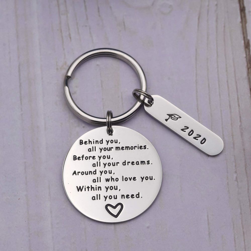 LParkin College Graduation Gifts for Her 2020 Behind You All Your Memories GraduInspirational Graduates Key Chains Inspirational Gifts for Womena