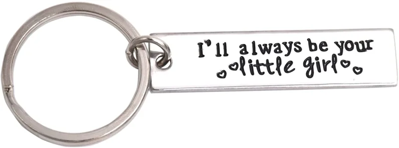 LParkin I'll Always Be Your Little Girl Stainless Steel Keychain