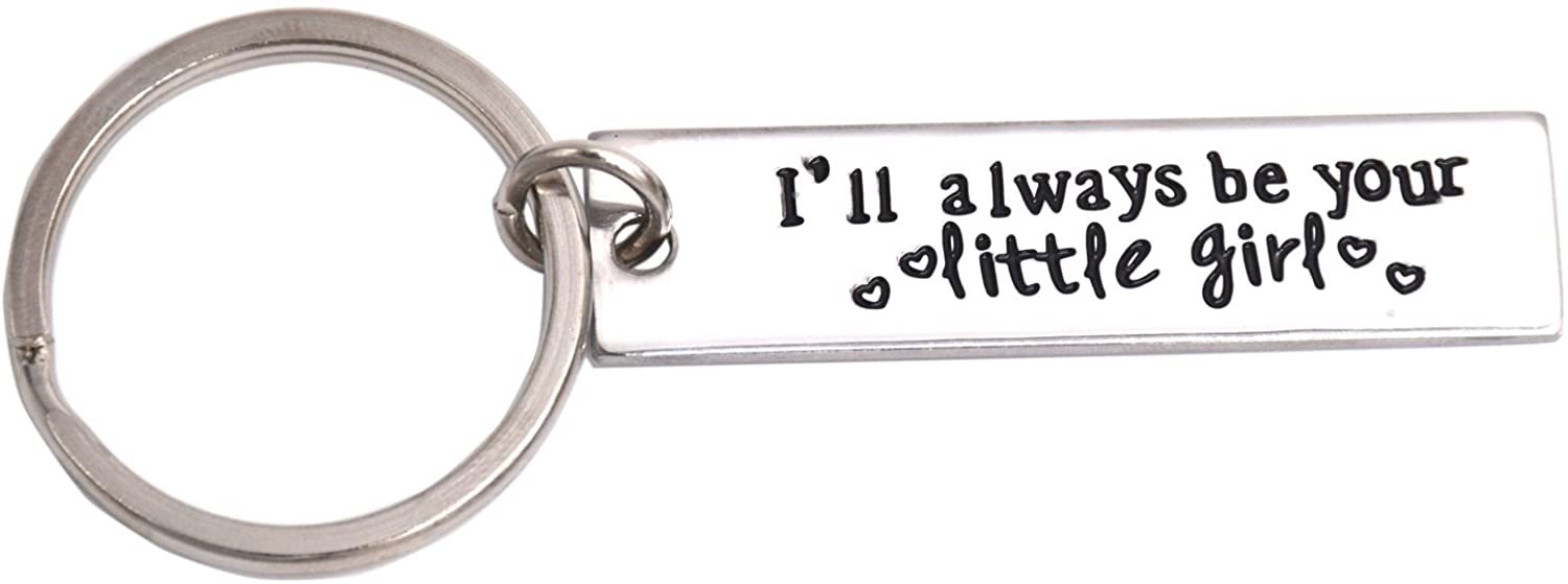 LParkin I'll Always Be Your Little Girl Stainless Steel Keychain