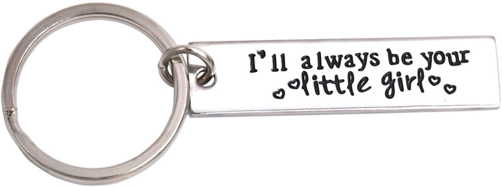 LParkin I'll Always Be Your Little Girl Stainless Steel Keychain