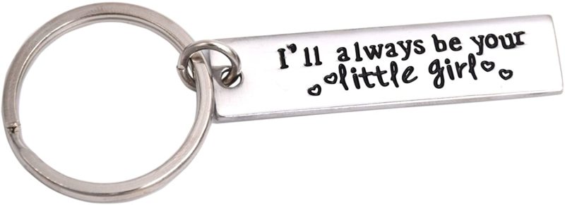 LParkin I'll Always Be Your Little Girl Stainless Steel Keychain
