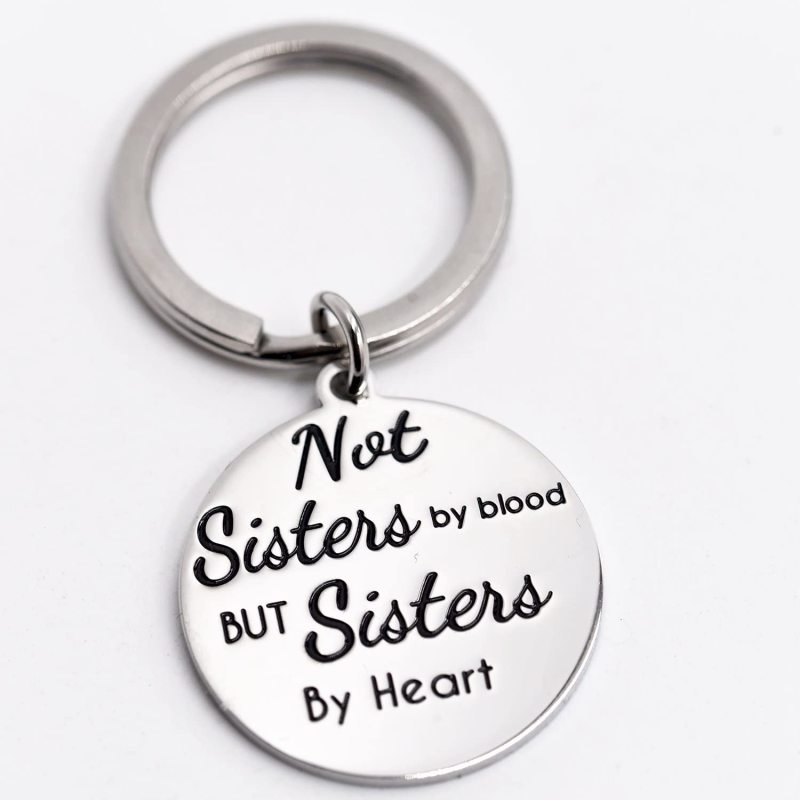 LParkin Friends Keychain Not Sisters by Blood But Sisters by Heart Keychain Sister Friend Jewelry Gift Ideas for Friends