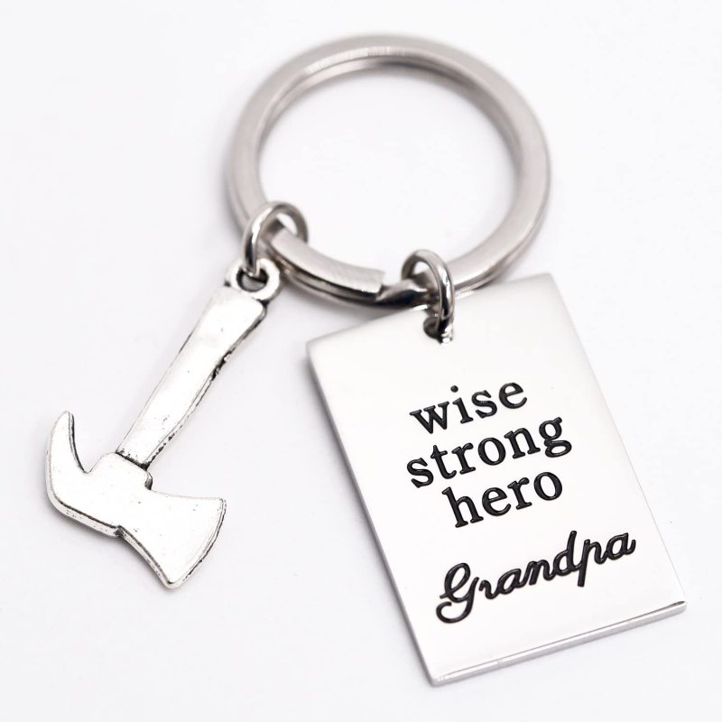 LParkin Grandpa Keychain Wise Strong Hero Grandpa Dad Keychain Grandpa from Daughter or Son