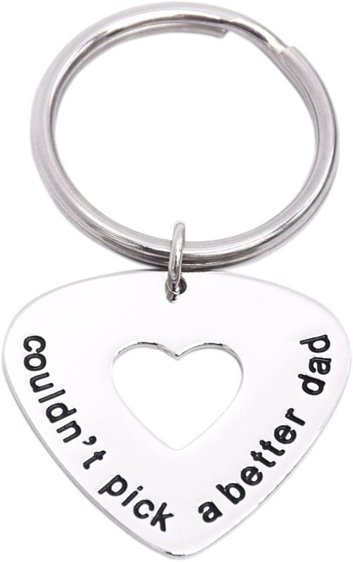 LParkin Couldn't Pick a Better Dad - Dad Keychain - Dad Guitar Pick - Gift for Dad