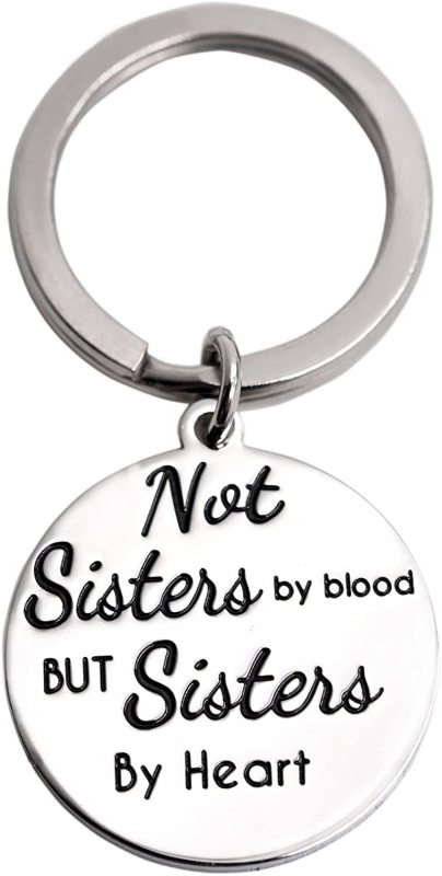 LParkin Friends Keychain Not Sisters by Blood But Sisters by Heart Keychain Sister Friend Jewelry Gift Ideas for Friends