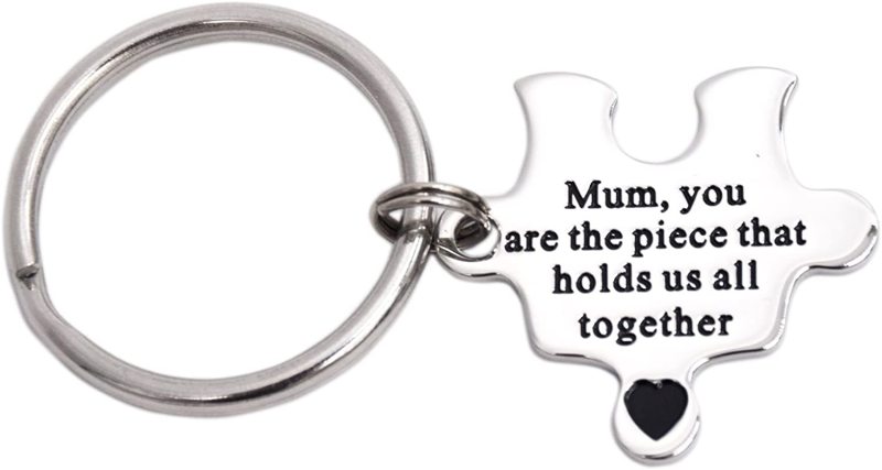 LParkin Mum You are The Piece That Holds Us All Together Mum Keyring Mummy Keychain Jigsaw Piece
