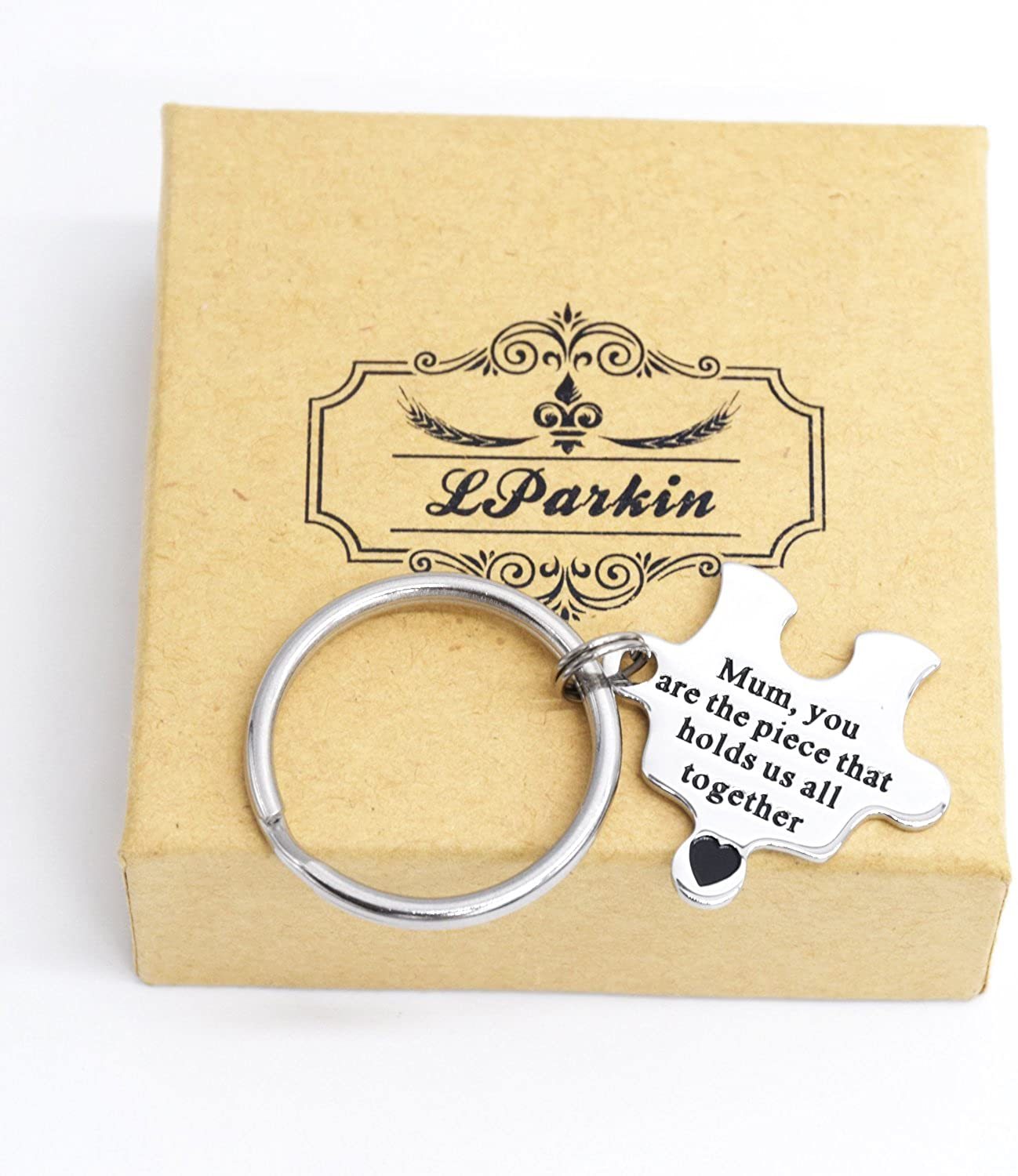 LParkin Mum You are The Piece That Holds Us All Together Mum Keyring Mummy Keychain Jigsaw Piece