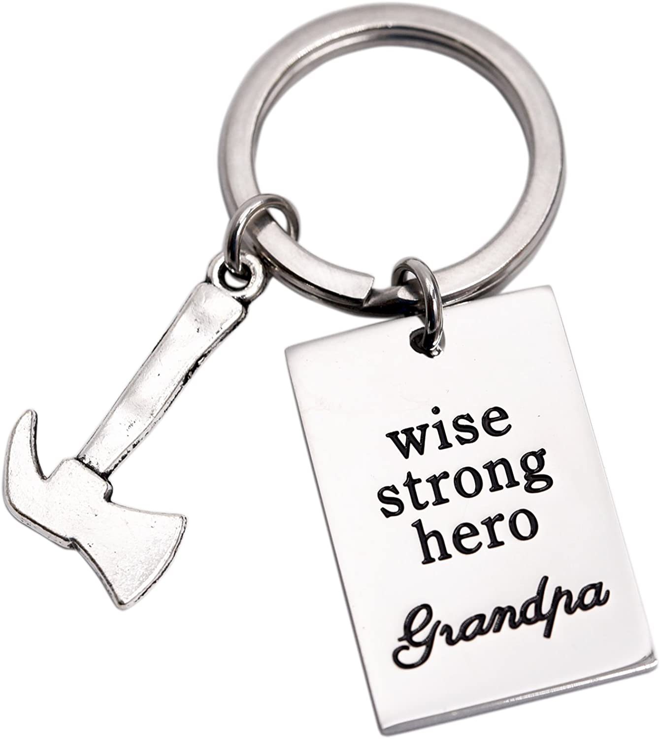 LParkin Grandpa Keychain Wise Strong Hero Grandpa Dad Keychain Grandpa from Daughter or Son