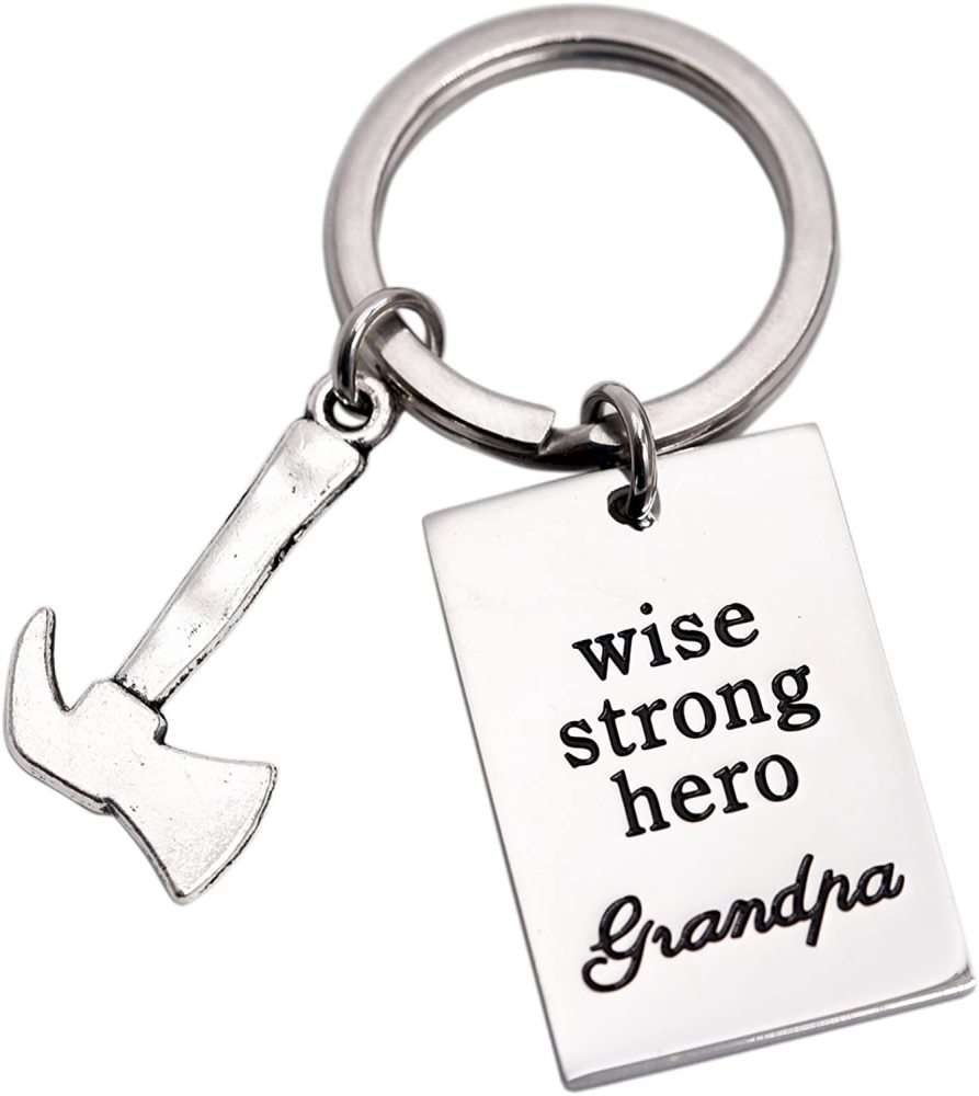 LParkin Grandpa Keychain Wise Strong Hero Grandpa Dad Keychain Grandpa from Daughter or Son