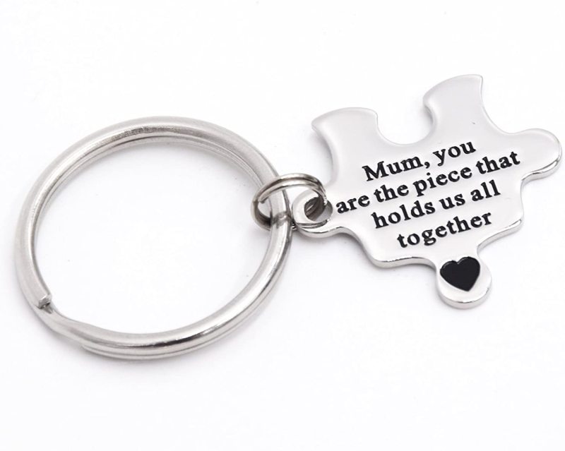 LParkin Mum You are The Piece That Holds Us All Together Mum Keyring Mummy Keychain Jigsaw Piece