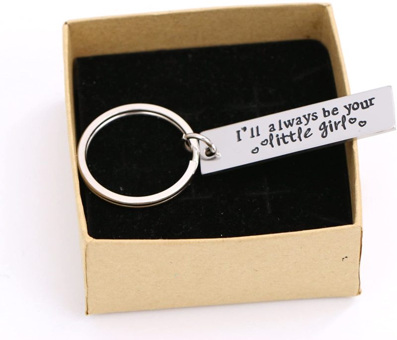 LParkin I'll Always Be Your Little Girl Stainless Steel Keychain