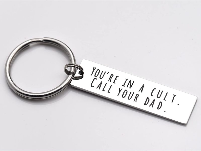 LParkin My Favorite Murder You're in A Cult Call Your Dad Keychain Murderino Gift